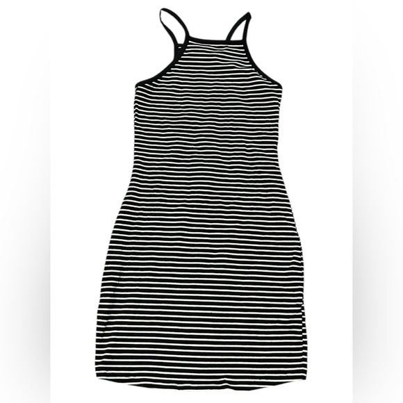 Express Black and White Striped Bodycon Form Fitting Mini Dress Size XS - Picture 1 of 4